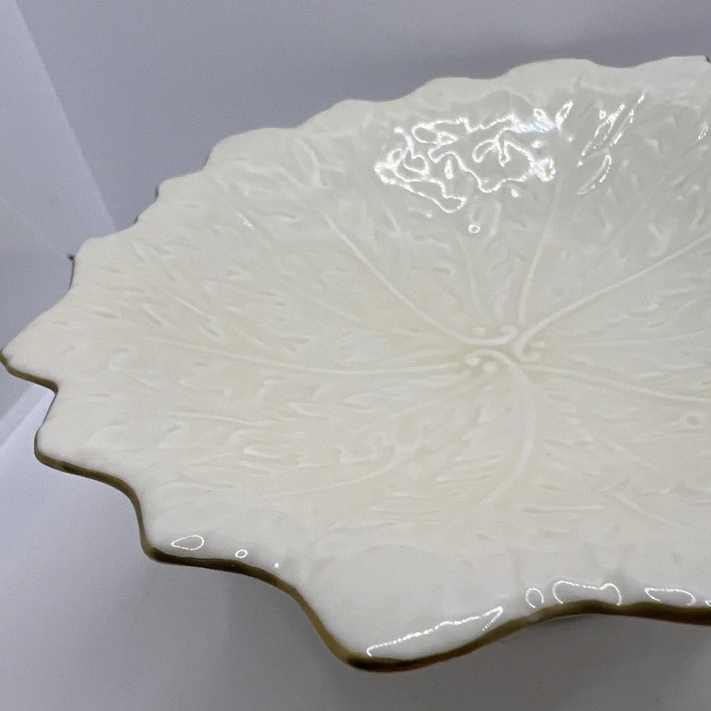 Crown Classics Japan Whitehall Leaf Pattern‎ Compote Pedestal Candy Dish Bowl